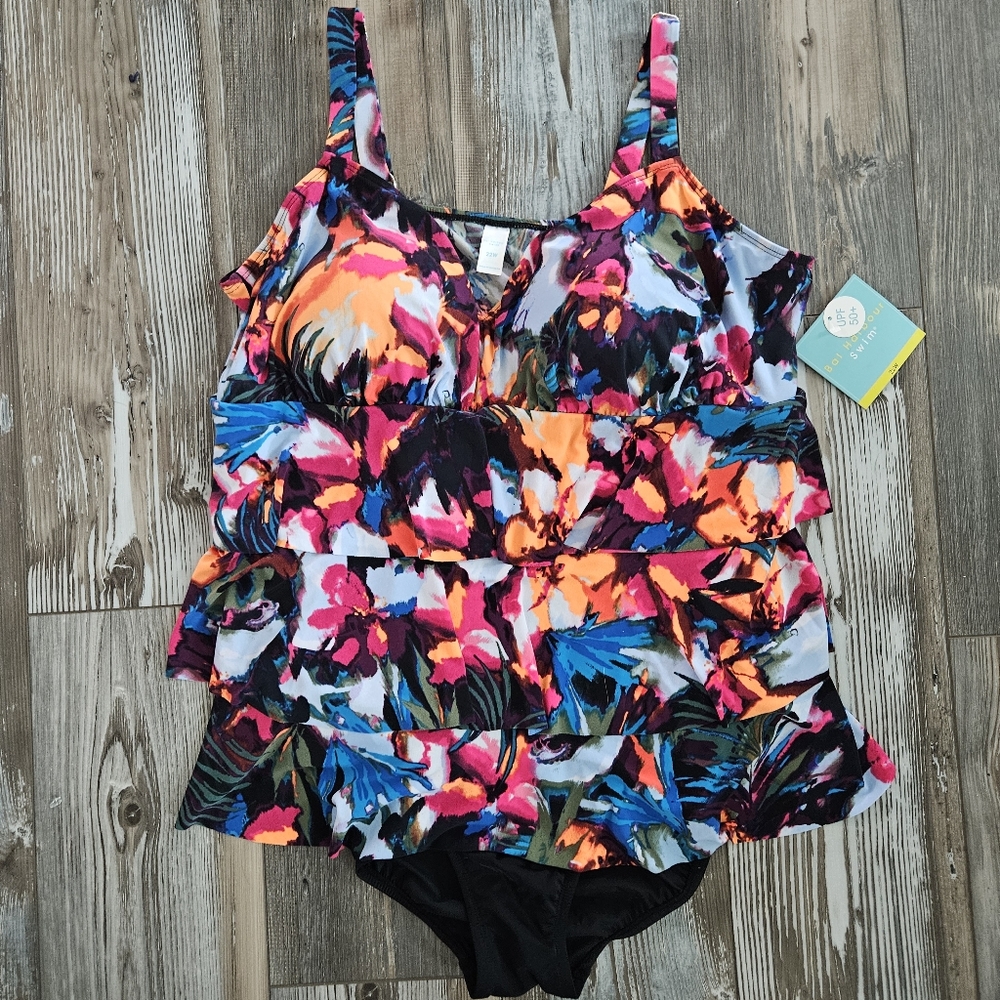 New Nwt Bal Harbour One Pieve Bathing Suit 22w Tummy Control